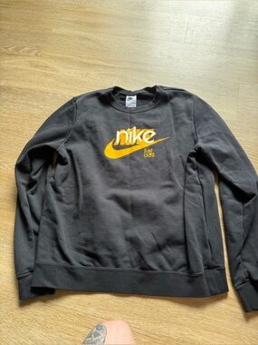 Nike Black Sweatshirt with Yellow and White Logo